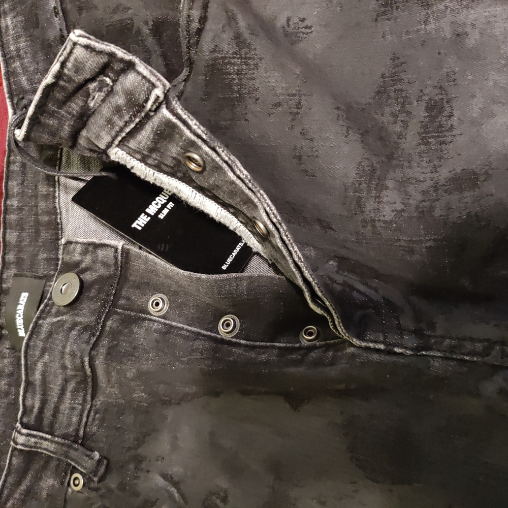 Alexander McQueen Blue Carats Black Skinny Jeans